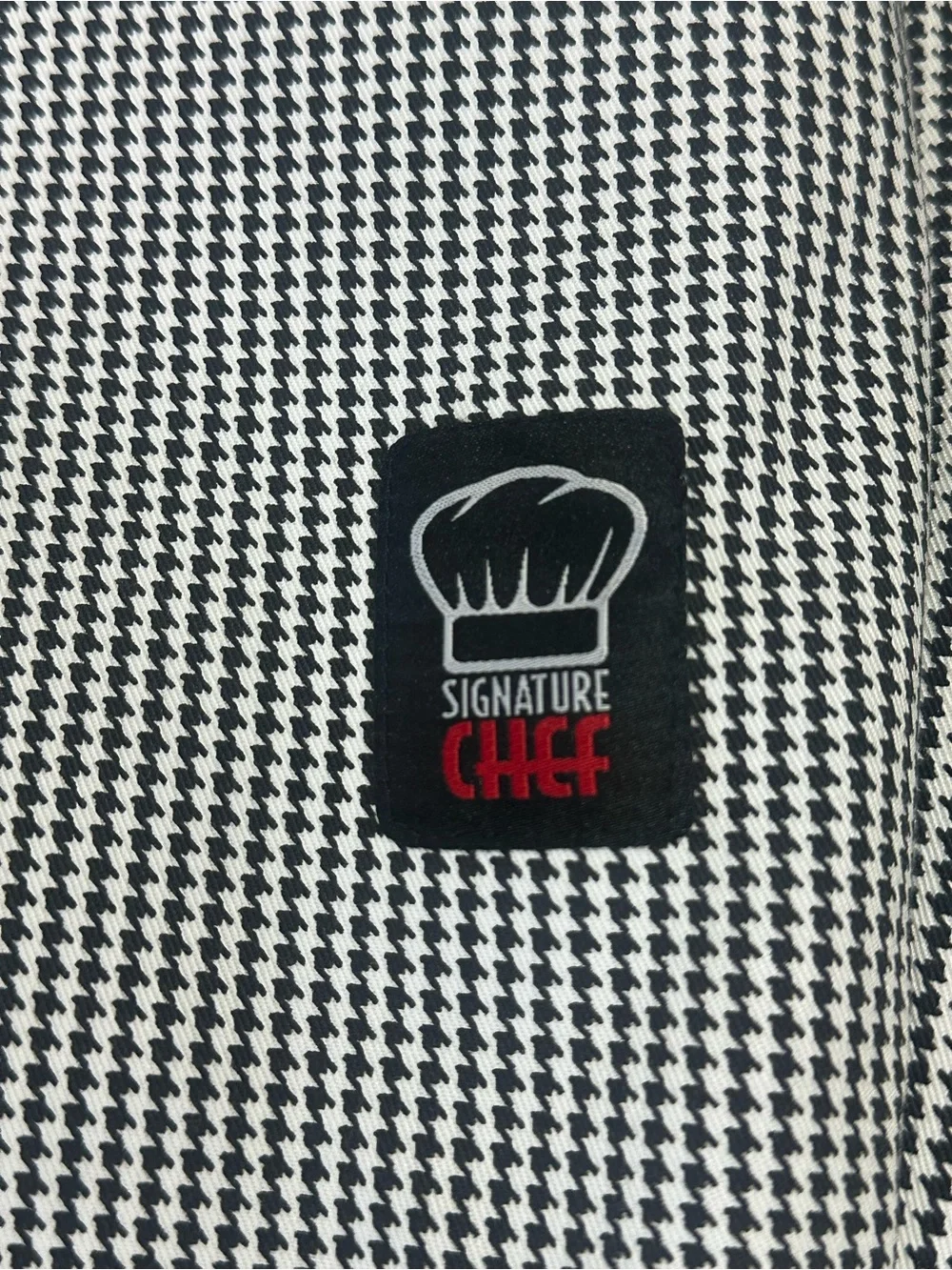 Winco Signature Chef Houndstooth Chef Pants Medium Elastic Waist Workwear